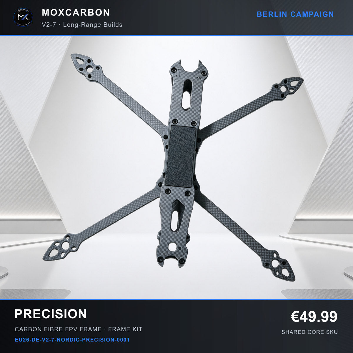 MOX Mark4 V2 7-Inch Carbon Fibre FPV Frame — Nordic Precision 001 product image