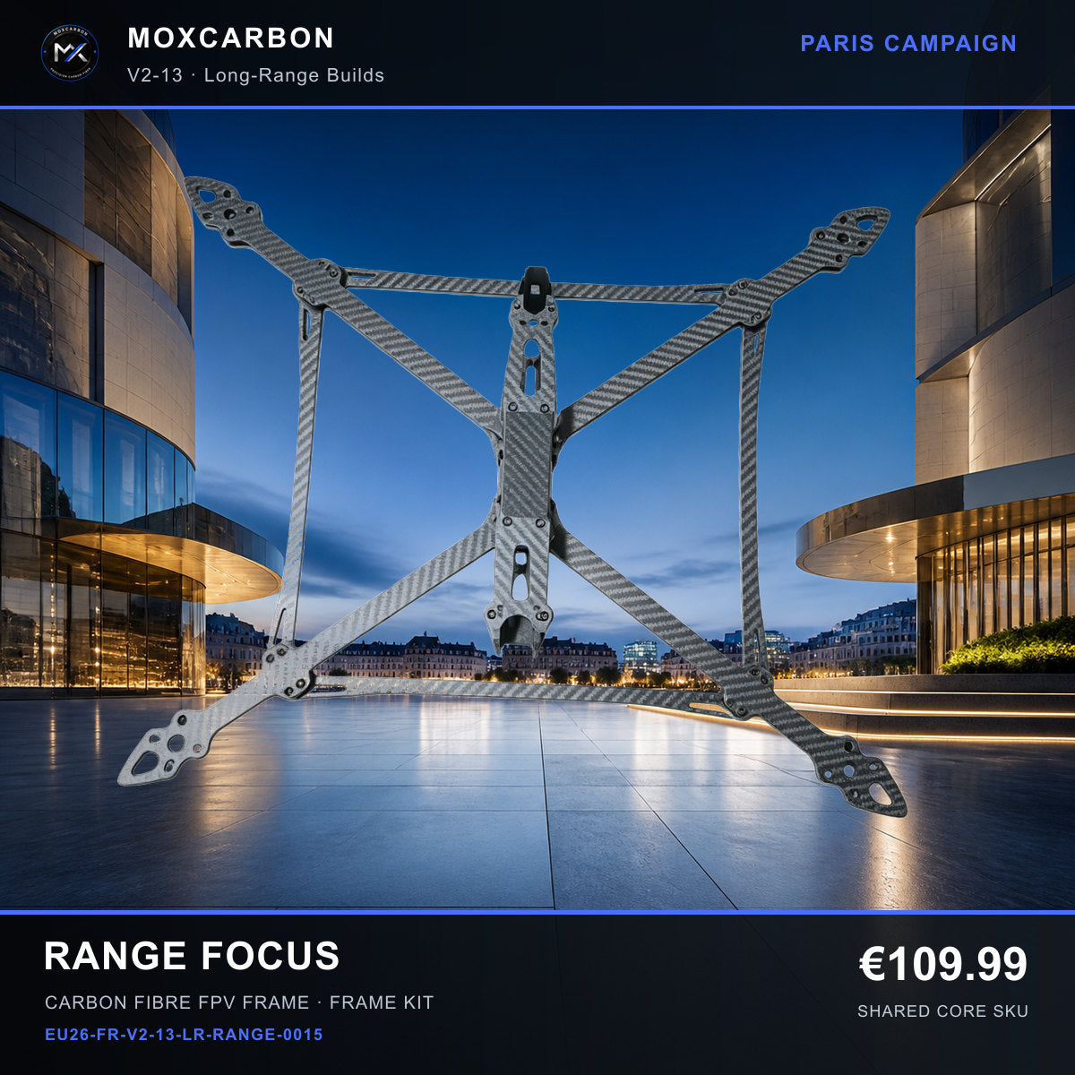 MOX MARK4 V2 13-Inch Carbon Fibre FPV Frame — Paris Range Focus 0015 product image