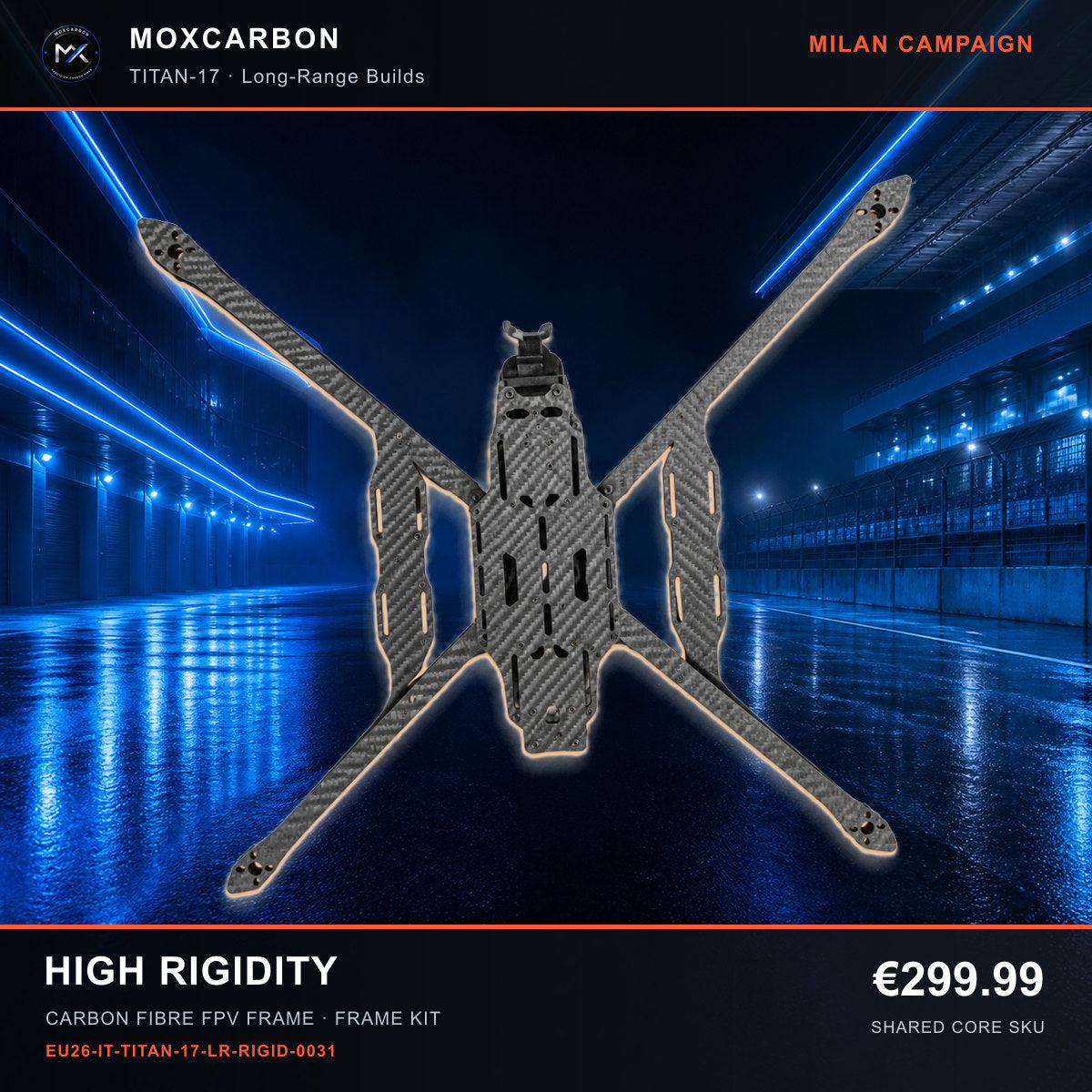 MOX MARK4 Titan GOW 17-Inch Carbon Fibre FPV Frame — Milan High Rigidity 0031 product image