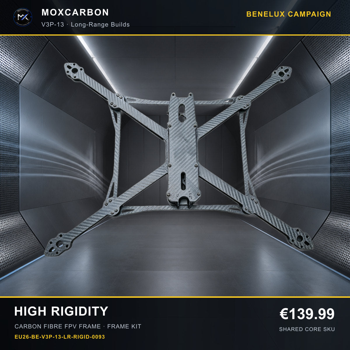 MOX MARK4 V3 Pro 13-Inch Carbon Fibre FPV Frame — Benelux High Rigidity 0093 product image