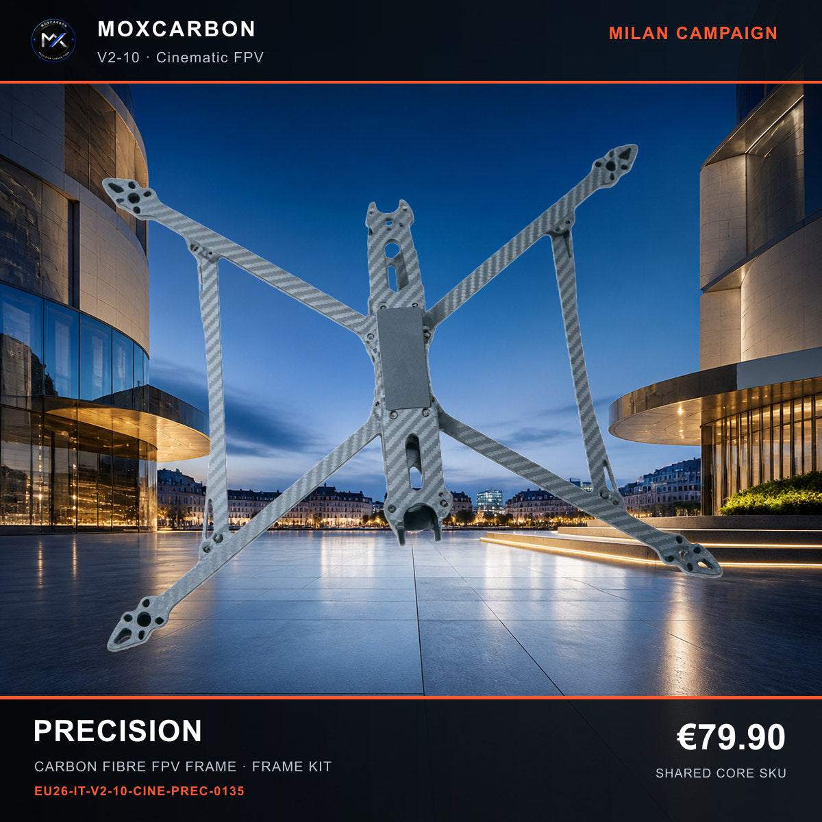 MOX MARK4 V2 10-Inch Carbon Fibre FPV Frame — Milan Precision 0135 product image