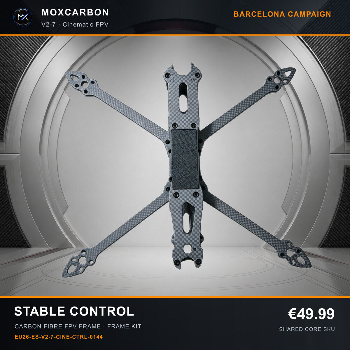MOX MARK4 V2 7-Inch Carbon Fibre FPV Frame — Barcelona Stable Control 0144 product image