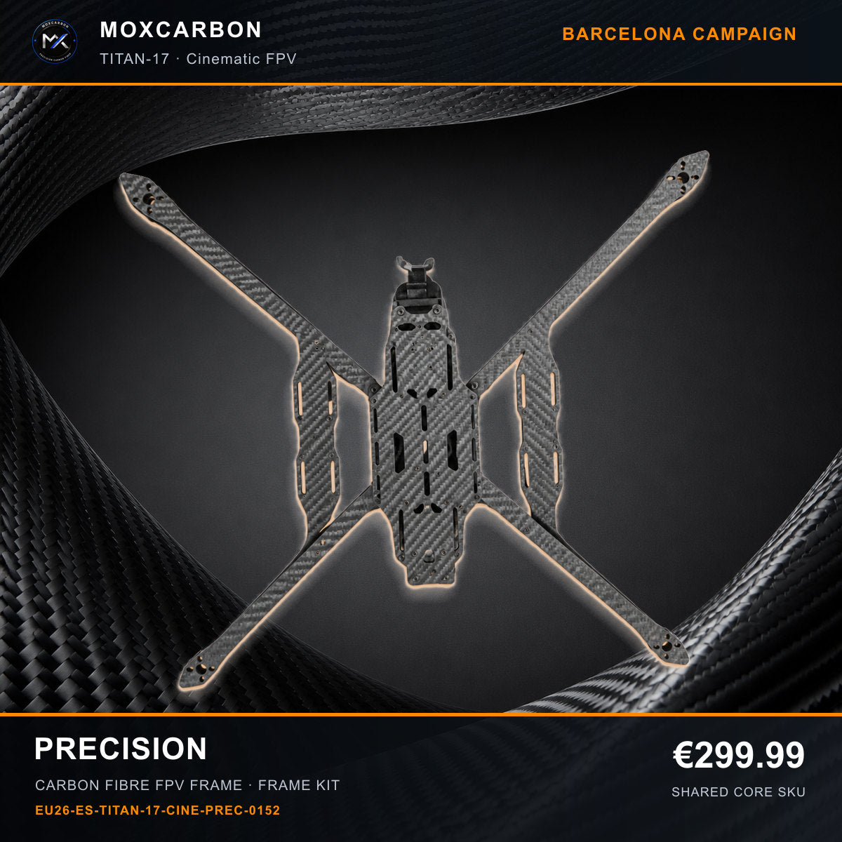 MOX MARK4 Titan GOW 17-Inch Carbon Fibre FPV Frame — Barcelona Precision 0152 product image