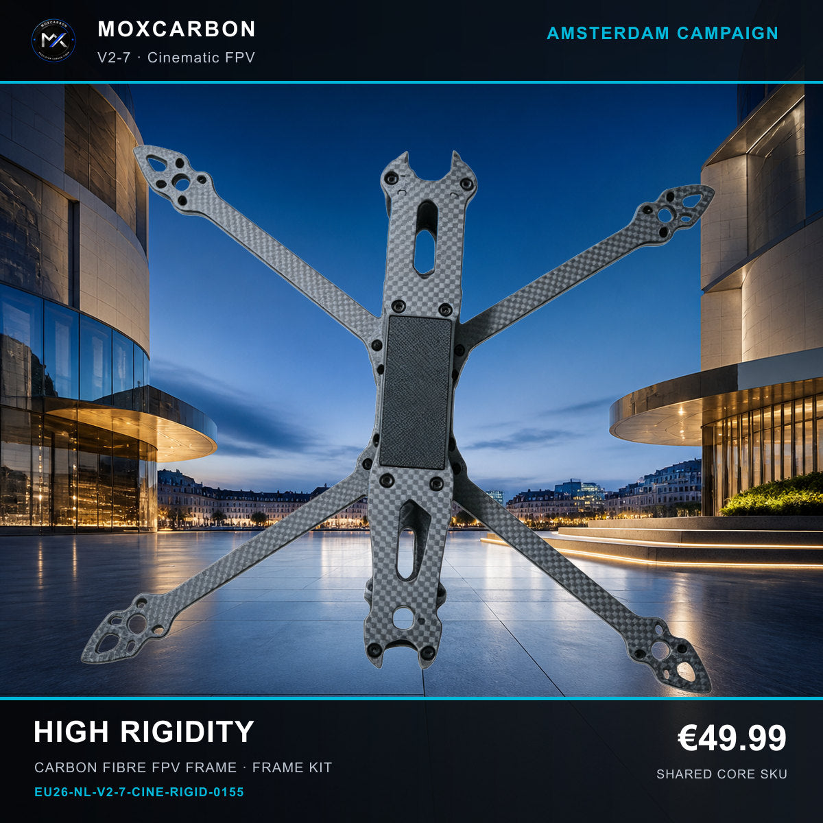 MOX MARK4 V2 7-Inch Carbon Fibre FPV Frame — Amsterdam High Rigidity 0155 product image
