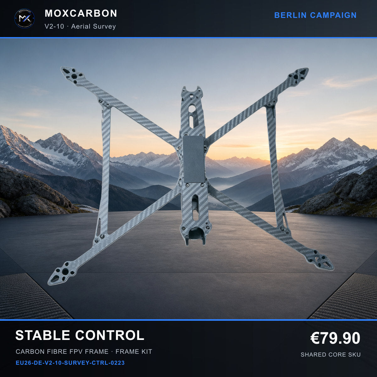 MOX MARK4 V2 10-Inch Carbon Fibre FPV Frame — Berlin Stable Control 0223 product image