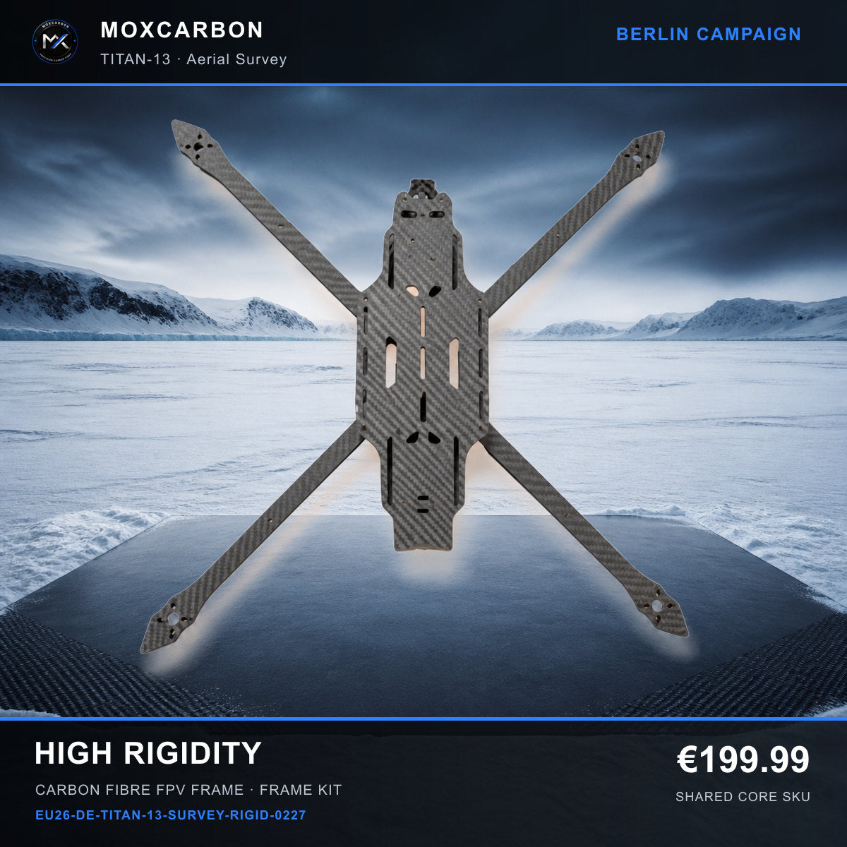MOX MARK4 Titan GOW 13-Inch Carbon Fibre FPV Frame — Berlin High Rigidity 0227 product image