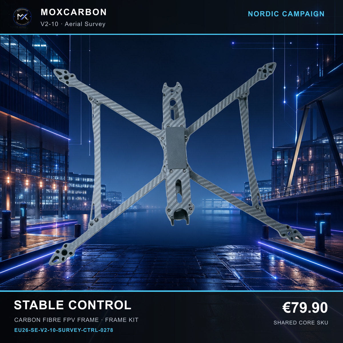 MOX MARK4 V2 10-Inch Carbon Fibre FPV Frame — Nordic Stable Control 0278 product image