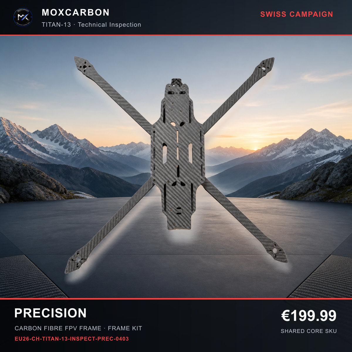 MOX MARK4 Titan GOW 13-Inch Carbon Fibre FPV Frame — Swiss Precision 0403 product image