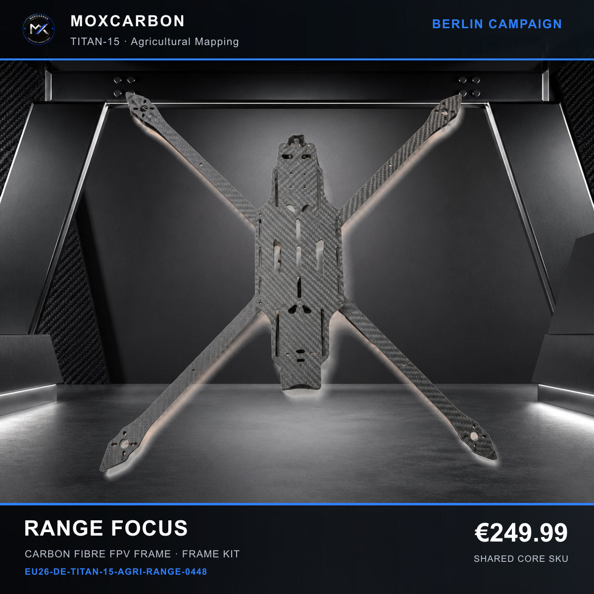 MOX MARK4 Titan GOW 15-Inch Carbon Fibre FPV Frame — Berlin Range Focus 0448 product image