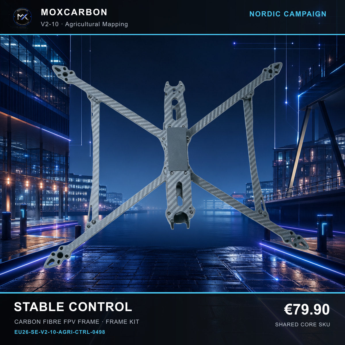 MOX MARK4 V2 10-Inch Carbon Fibre FPV Frame — Nordic Stable Control 0498 product image