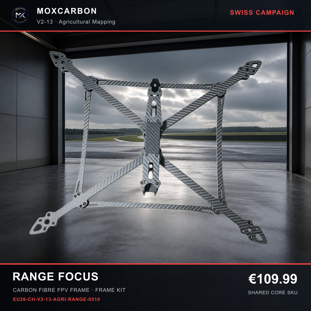 MOX MARK4 V2 13-Inch Carbon Fibre FPV Frame — Swiss Range Focus 0510 product image