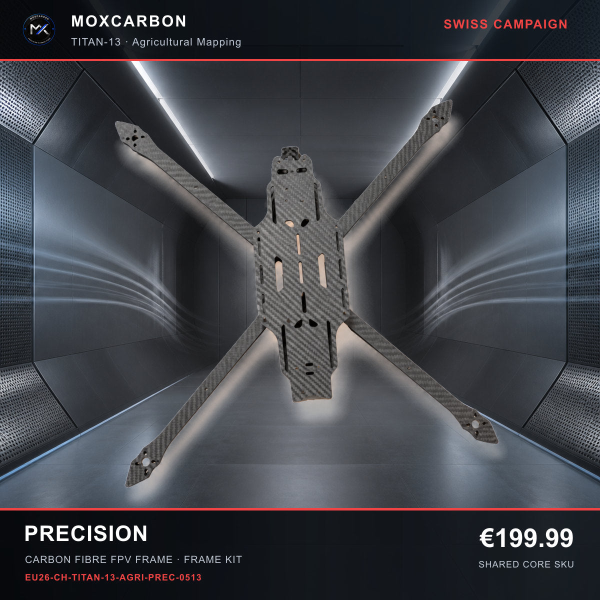 MOX MARK4 Titan GOW 13-Inch Carbon Fibre FPV Frame — Swiss Precision 0513 product image