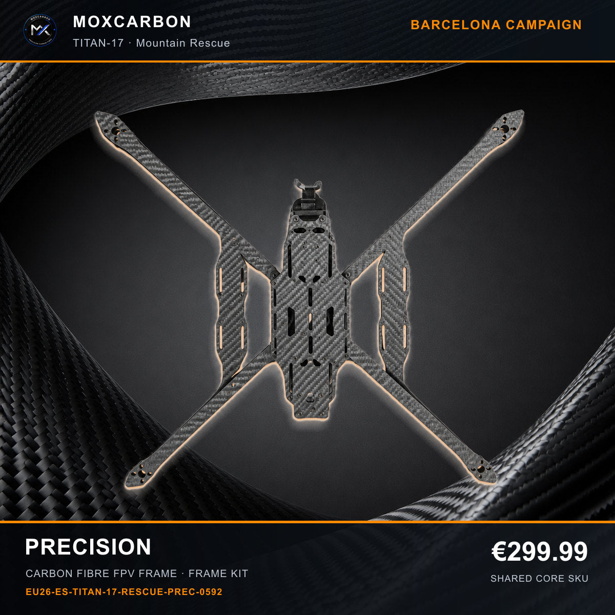 MOX MARK4 Titan GOW 17-Inch Carbon Fibre FPV Frame — Barcelona Precision 0592 product image