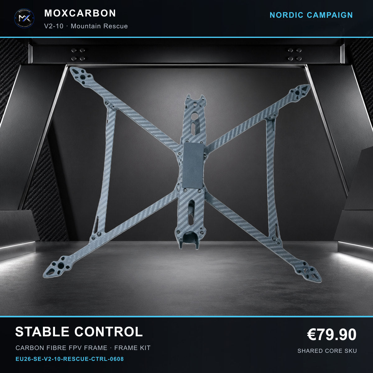 MOX MARK4 V2 10-Inch Carbon Fibre FPV Frame — Nordic Stable Control 0608 product image