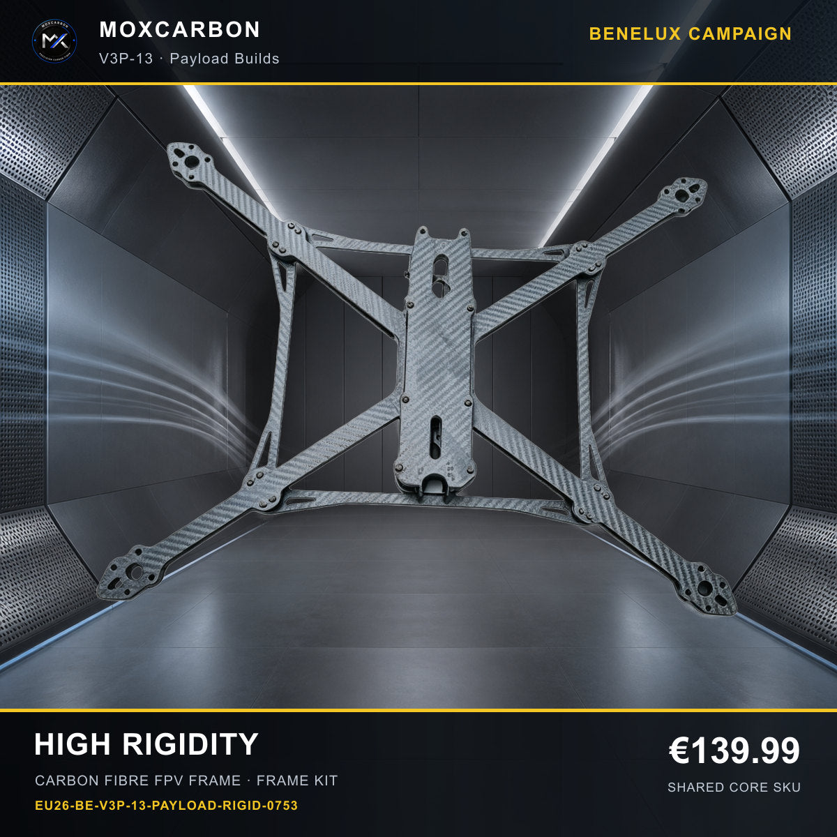 MOX MARK4 V3 Pro 13-Inch Carbon Fibre FPV Frame — Benelux High Rigidity 0753 product image