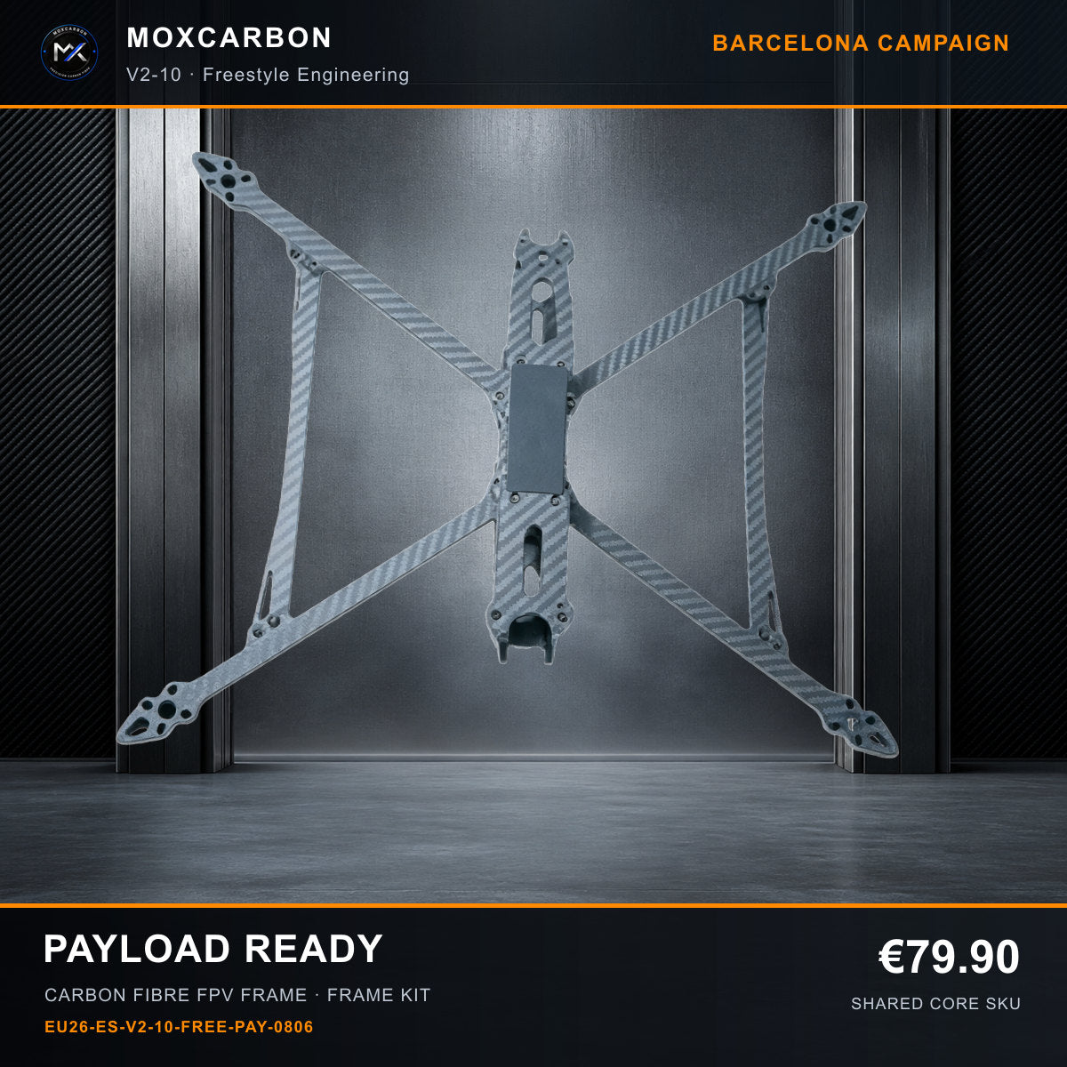 MOX MARK4 V2 10-Inch Carbon Fibre FPV Frame — Barcelona Payload Ready 0806 product image