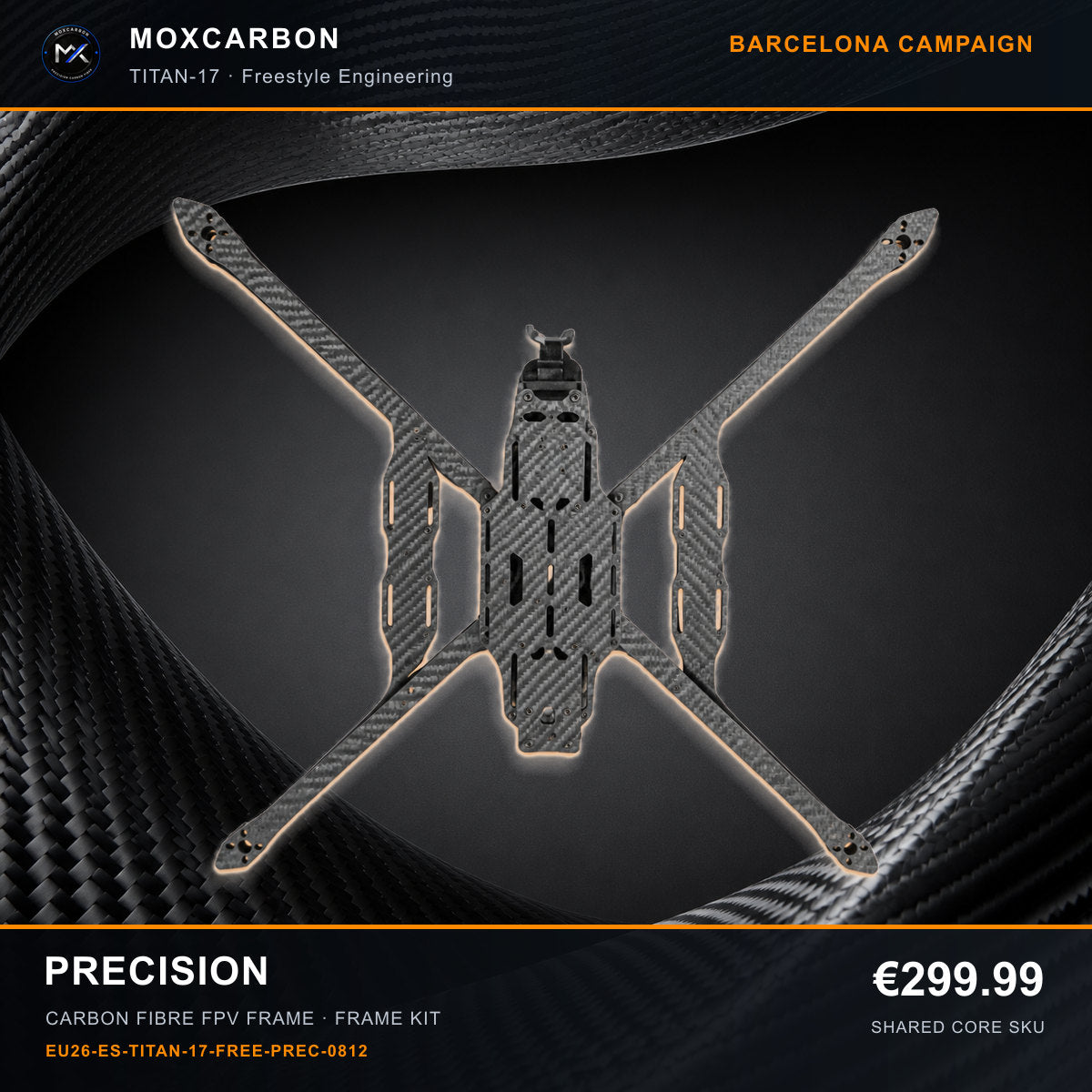 MOX MARK4 Titan GOW 17-Inch Carbon Fibre FPV Frame — Barcelona Precision 0812 product image