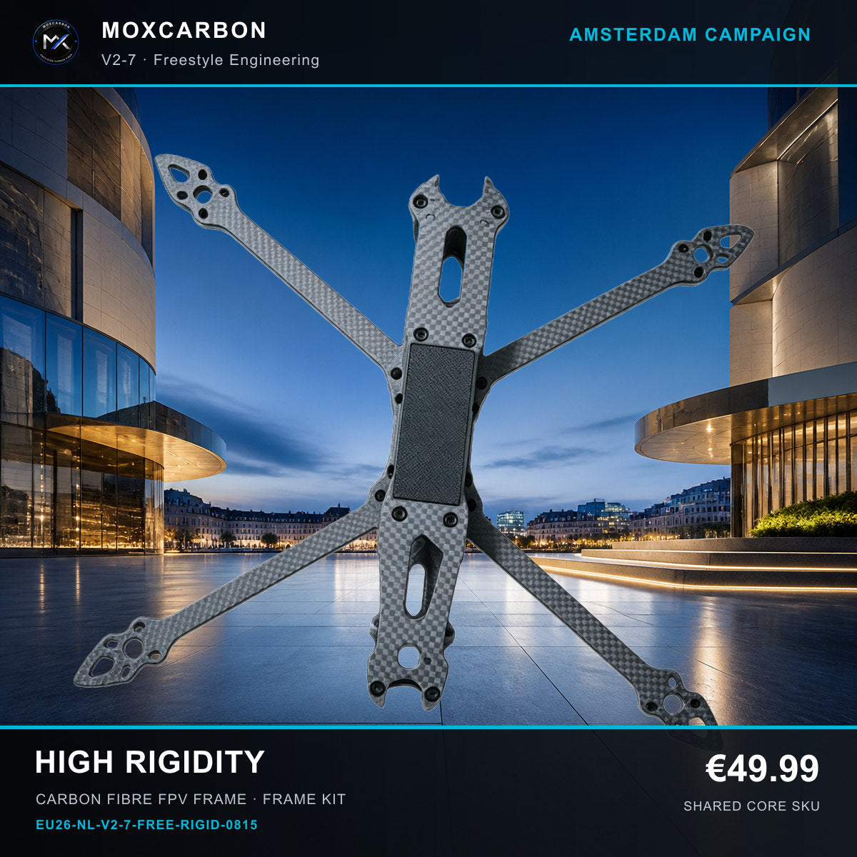 MOX MARK4 V2 7-Inch Carbon Fibre FPV Frame — Amsterdam High Rigidity 0815 product image