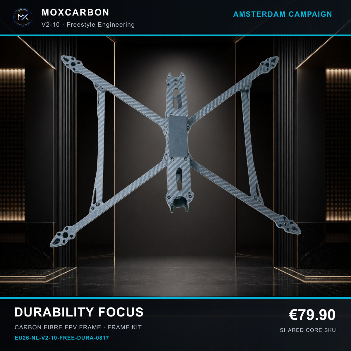 MOX MARK4 V2 10-Inch Carbon Fibre FPV Frame — Amsterdam Durability Focus 0817 product image