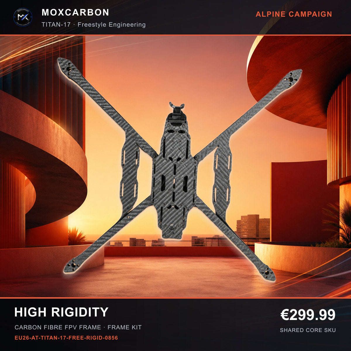 MOX MARK4 Titan GOW 17-Inch Carbon Fibre FPV Frame — Alpine High Rigidity 0856 product image