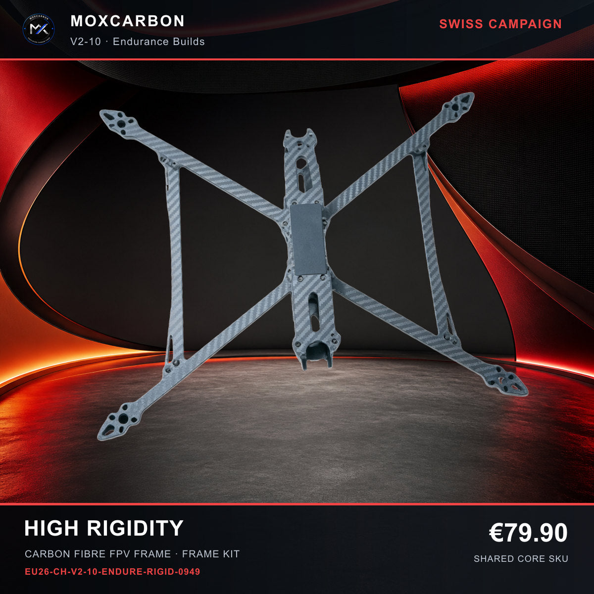 MOX MARK4 V2 10-Inch Carbon Fibre FPV Frame — Swiss High Rigidity 0949 product image