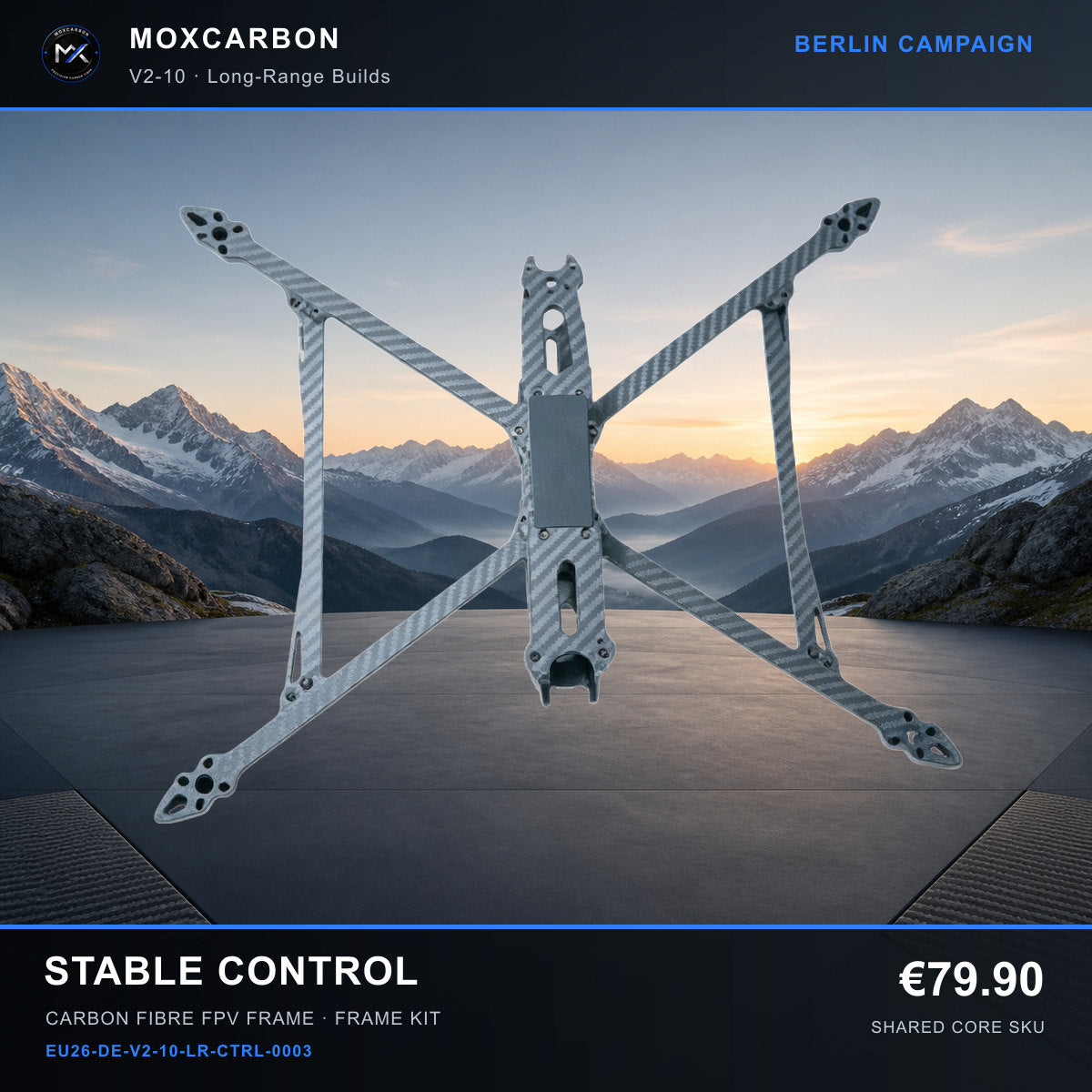 MOX MARK4 V2 10-Inch Carbon Fibre FPV Frame — Berlin Stable Control 0003 product image