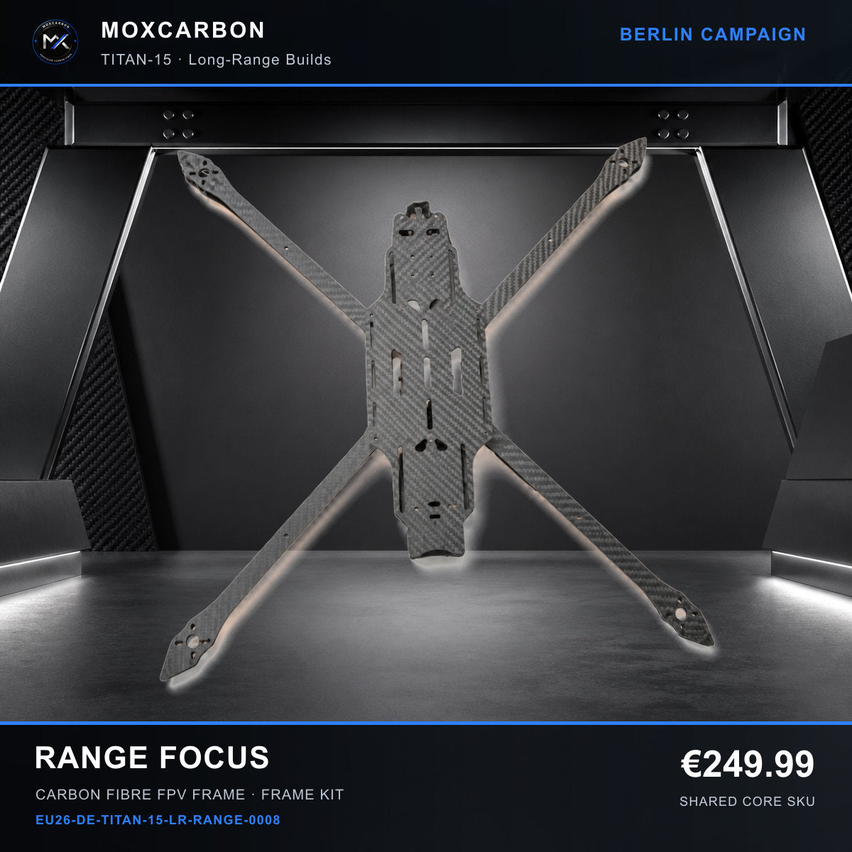 MOX MARK4 Titan GOW 15-Inch Carbon Fibre FPV Frame — Berlin Range Focus 0008 product image