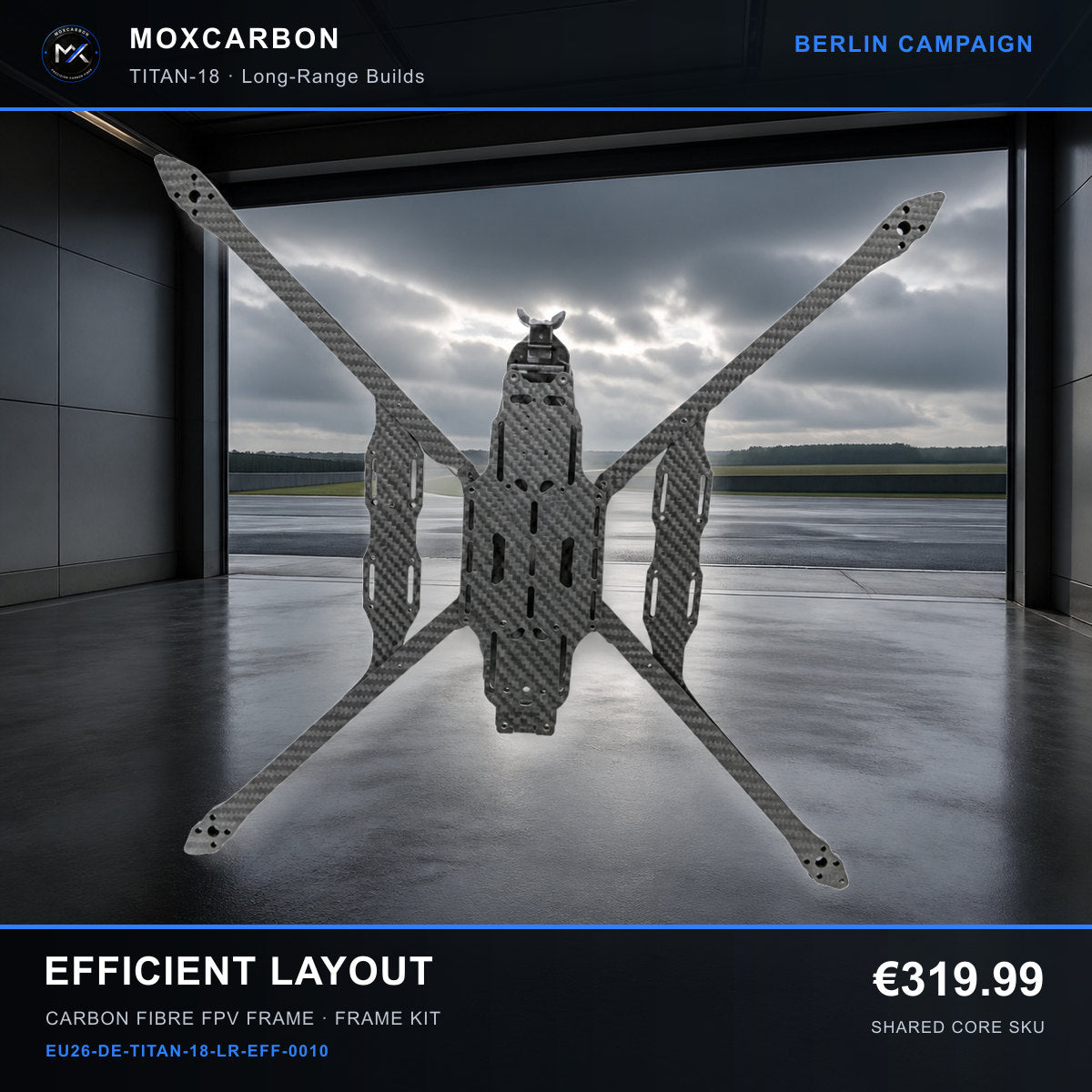 MOX MARK4 Titan GOW 18-Inch Carbon Fibre FPV Frame — Berlin Efficient Layout 0010 product image