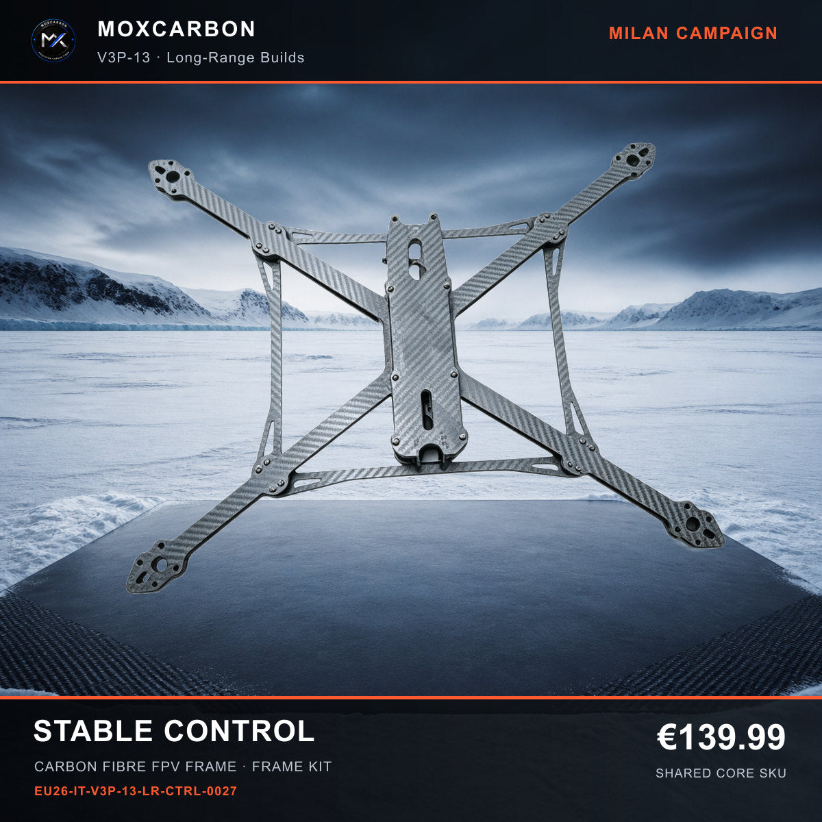 MOX MARK4 V3 Pro 13-Inch Carbon Fibre FPV Frame — Milan Stable Control 0027 product image