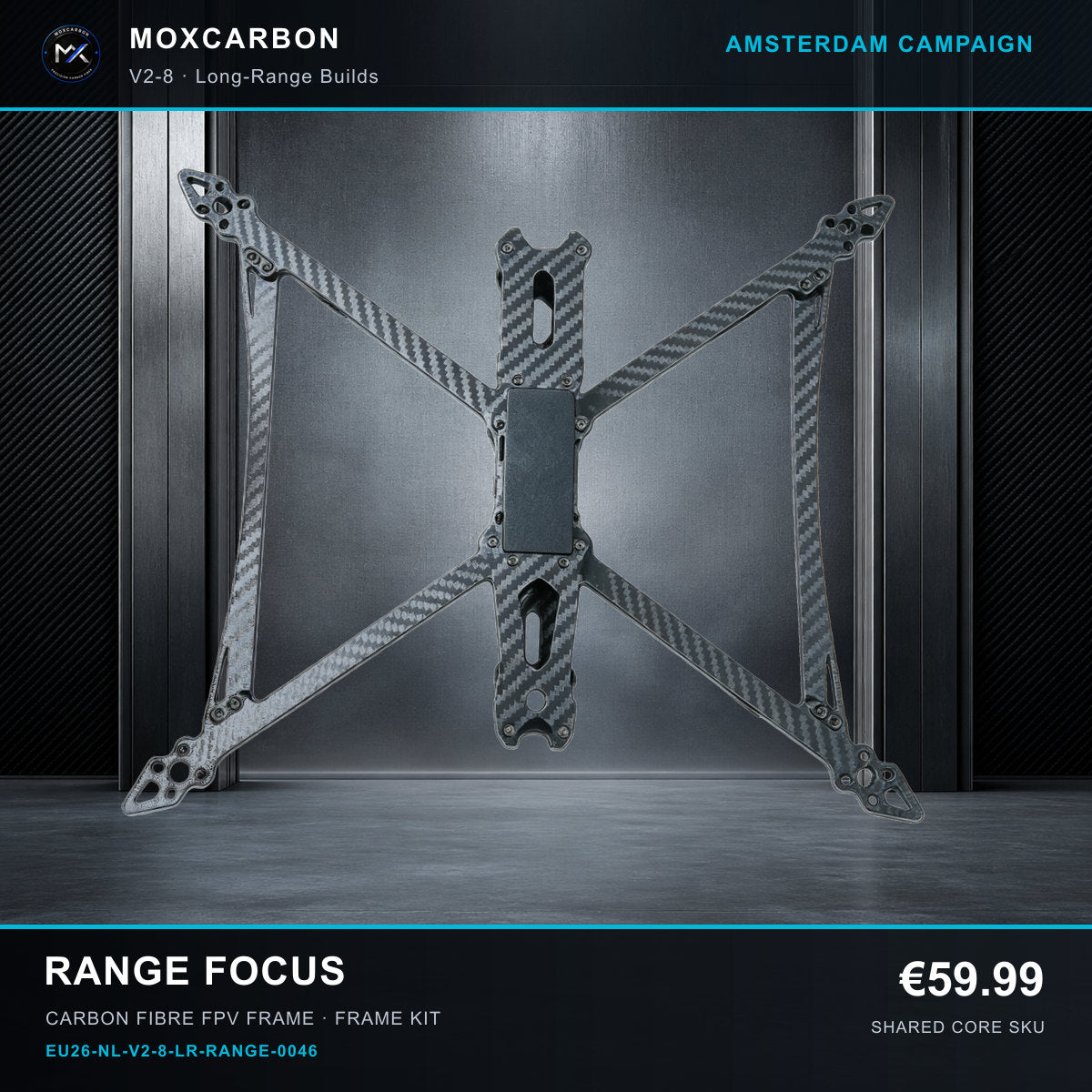 MOX MARK4 V2 8-Inch Carbon Fibre FPV Frame — Amsterdam Range Focus 0046 product image