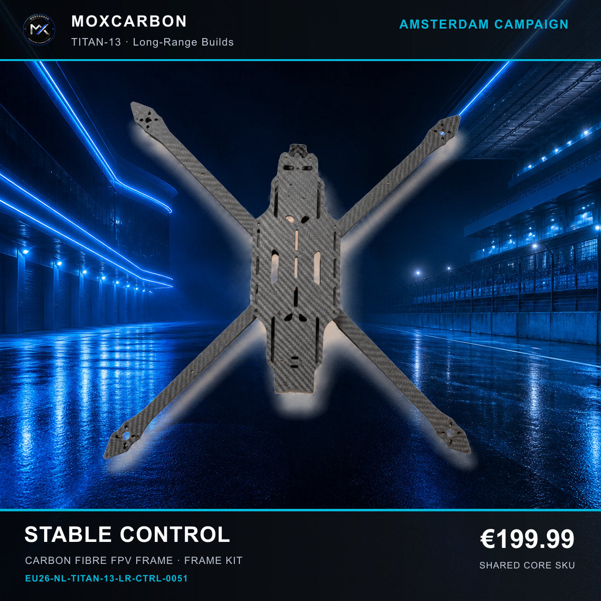 MOX MARK4 Titan GOW 13-Inch Carbon Fibre FPV Frame — Amsterdam Stable Control 0051 product image