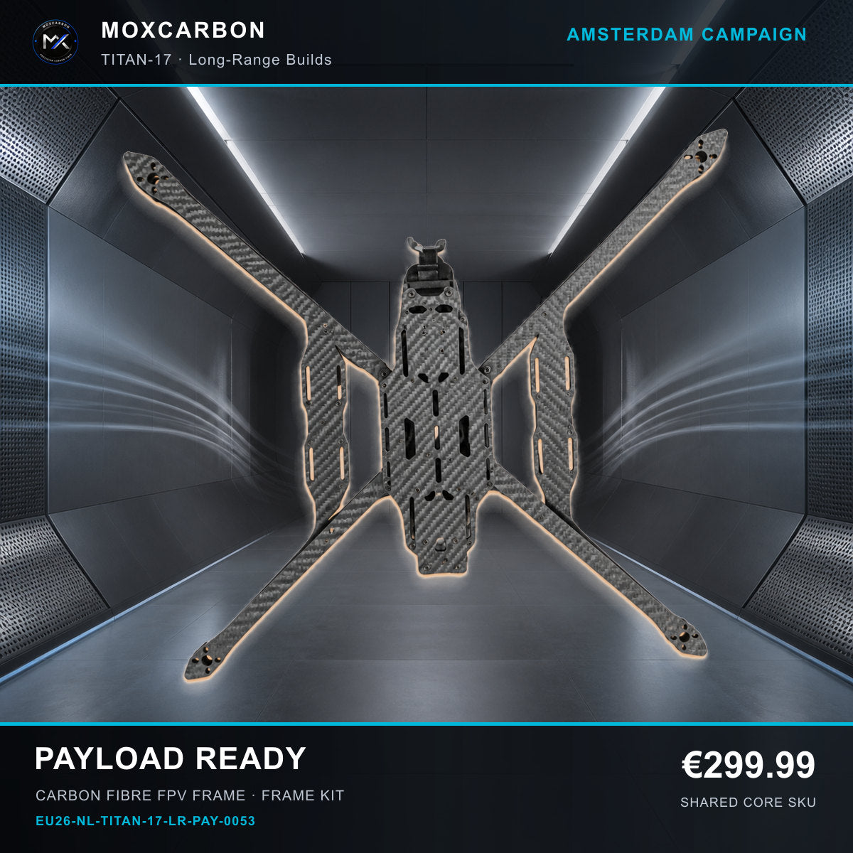 MOX MARK4 Titan GOW 17-Inch Carbon Fibre FPV Frame — Amsterdam Payload Ready 0053 product image