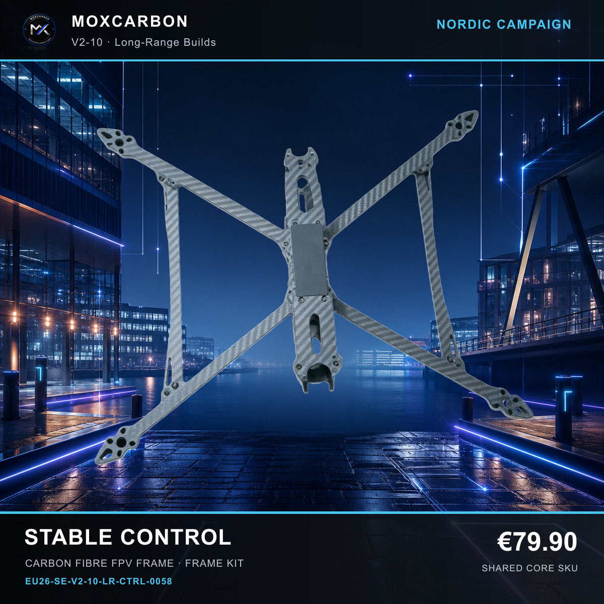 MOX MARK4 V2 10-Inch Carbon Fibre FPV Frame — Nordic Stable Control 0058 product image