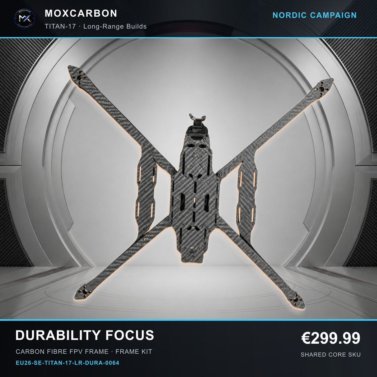 MOX MARK4 Titan GOW 17-Inch Carbon Fibre FPV Frame — Nordic Durability Focus 0064 product image