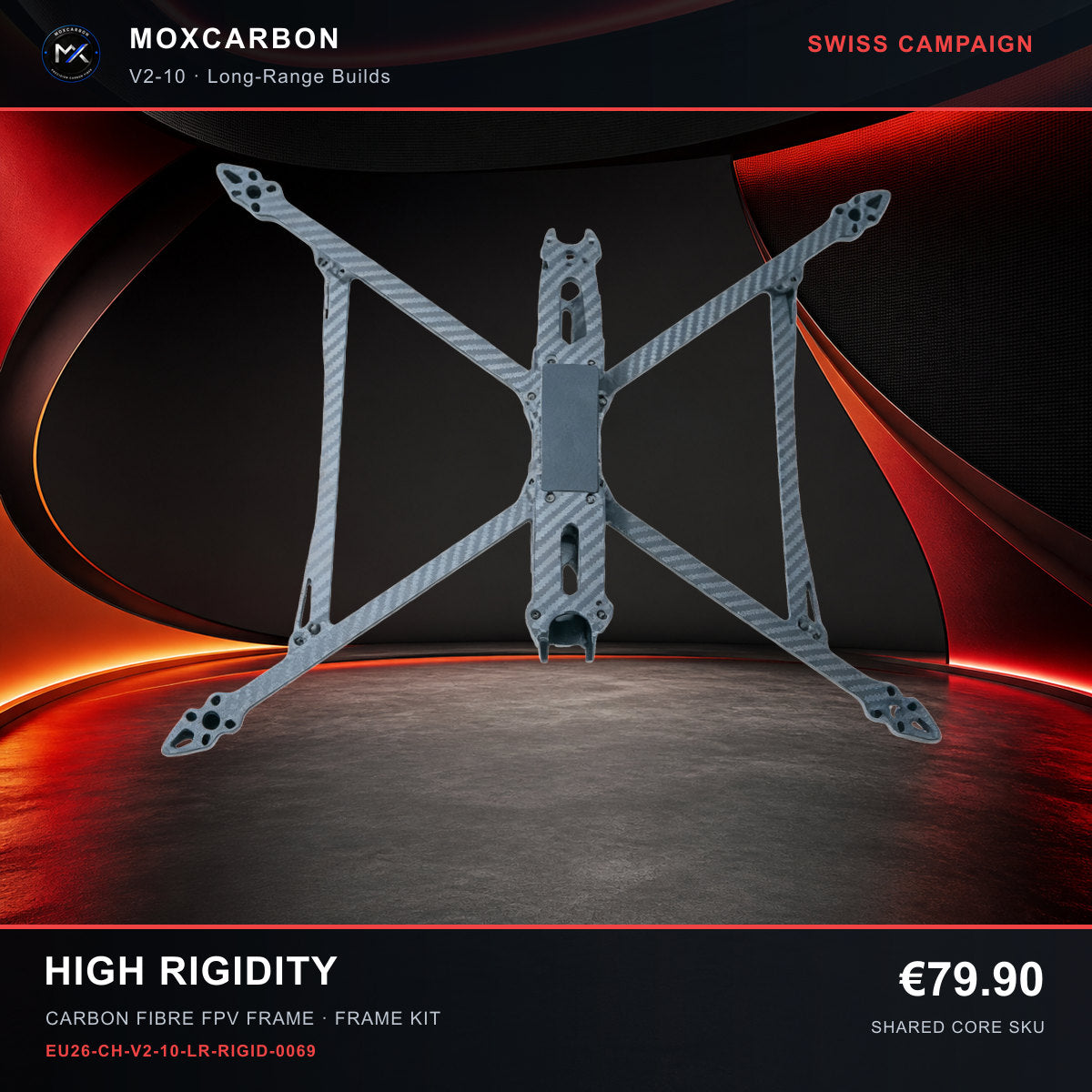 MOX MARK4 V2 10-Inch Carbon Fibre FPV Frame — Swiss High Rigidity 0069 product image