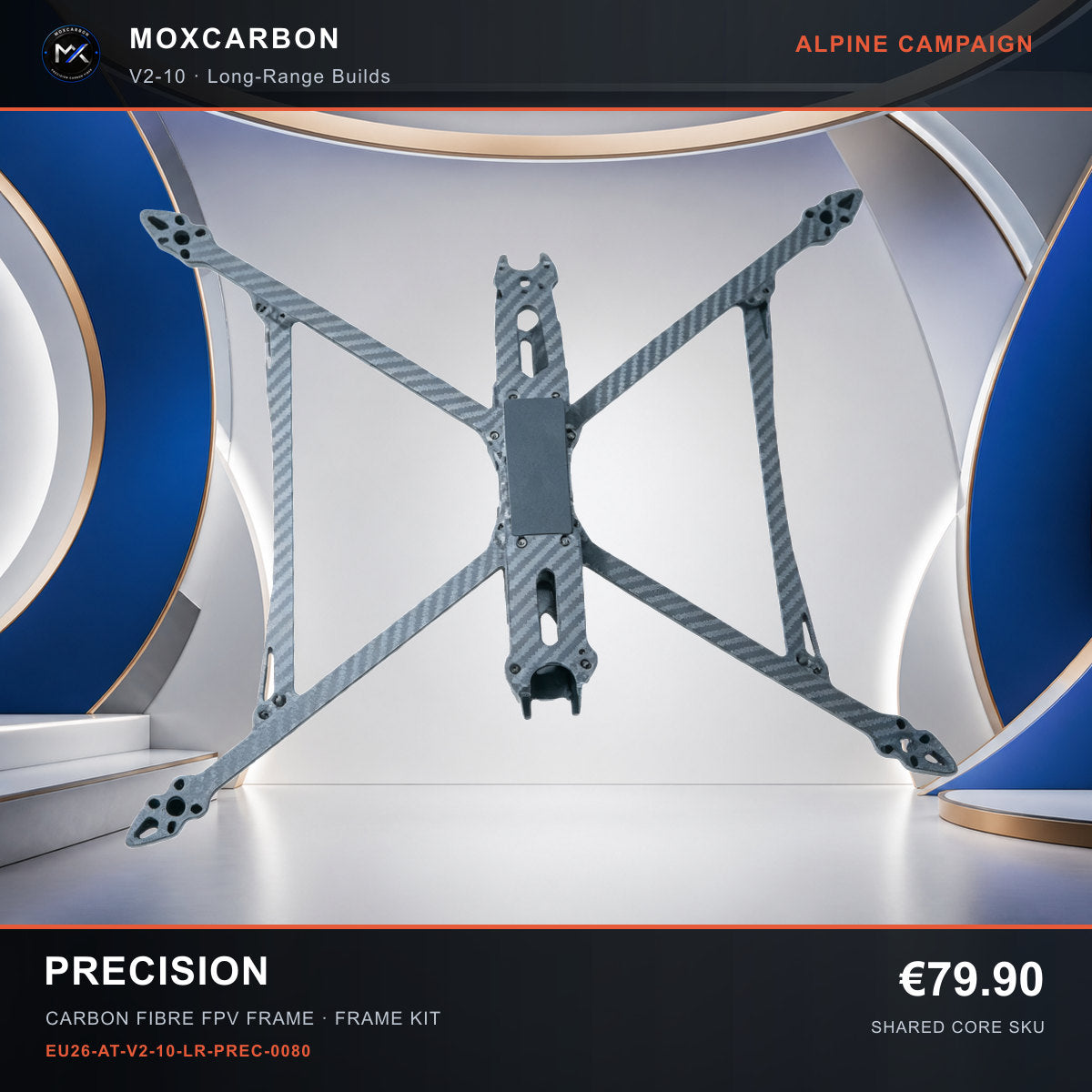 MOX MARK4 V2 10-Inch Carbon Fibre FPV Frame — Alpine Precision 0080 product image