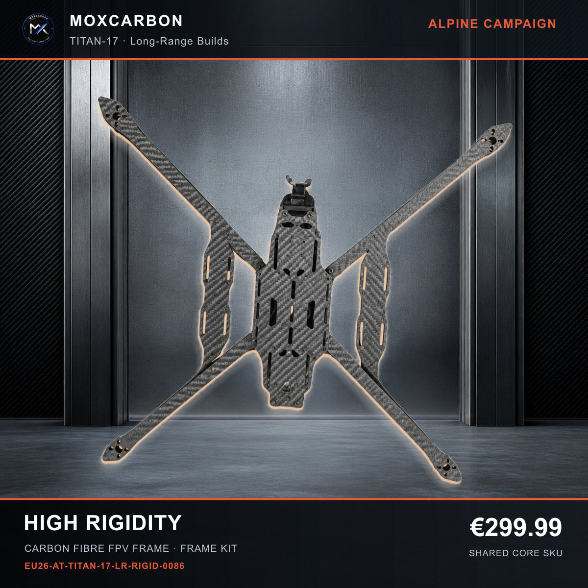 MOX MARK4 Titan GOW 17-Inch Carbon Fibre FPV Frame — Alpine High Rigidity 0086 product image