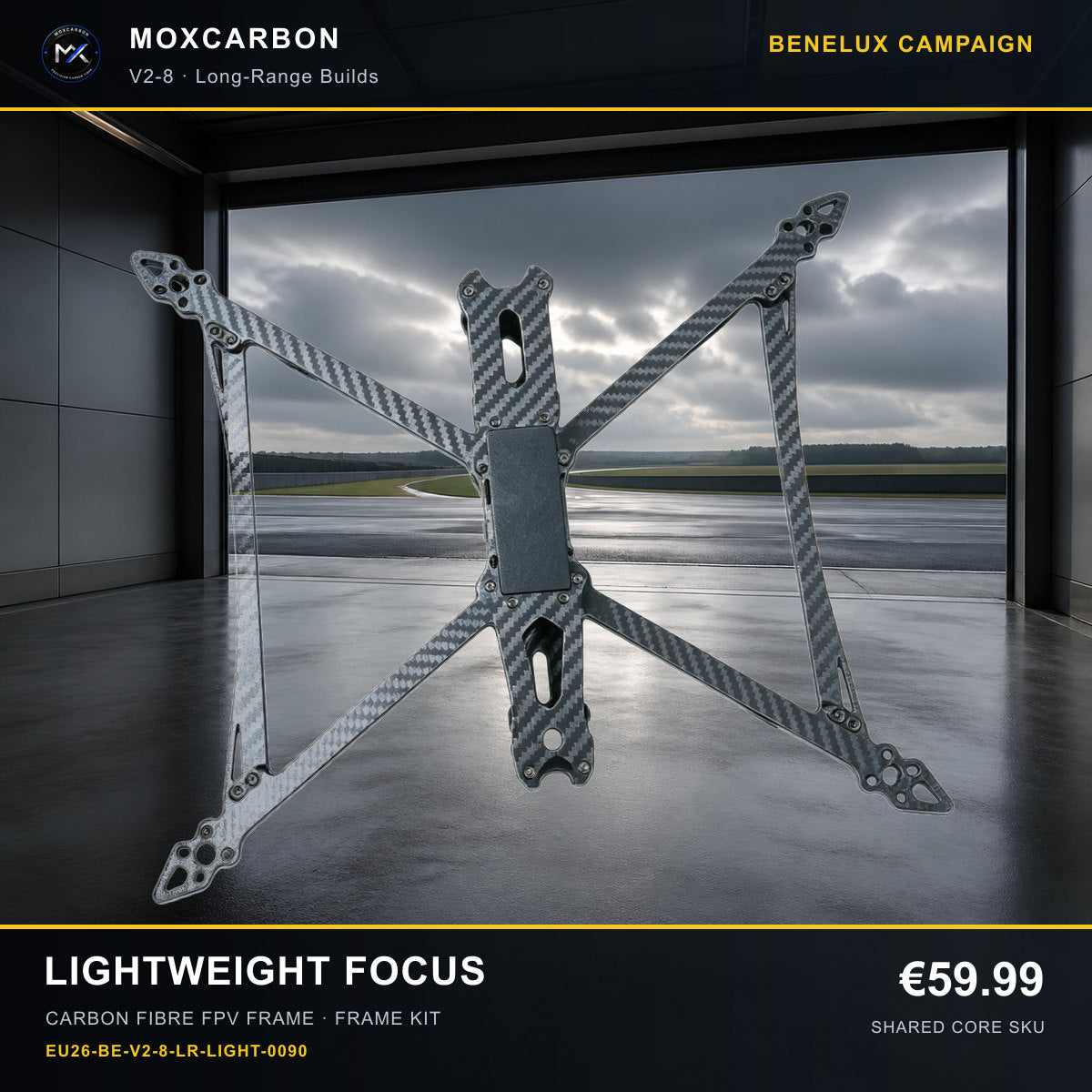 MOX MARK4 V2 8-Inch Carbon Fibre FPV Frame — Benelux Lightweight Focus 0090 product image