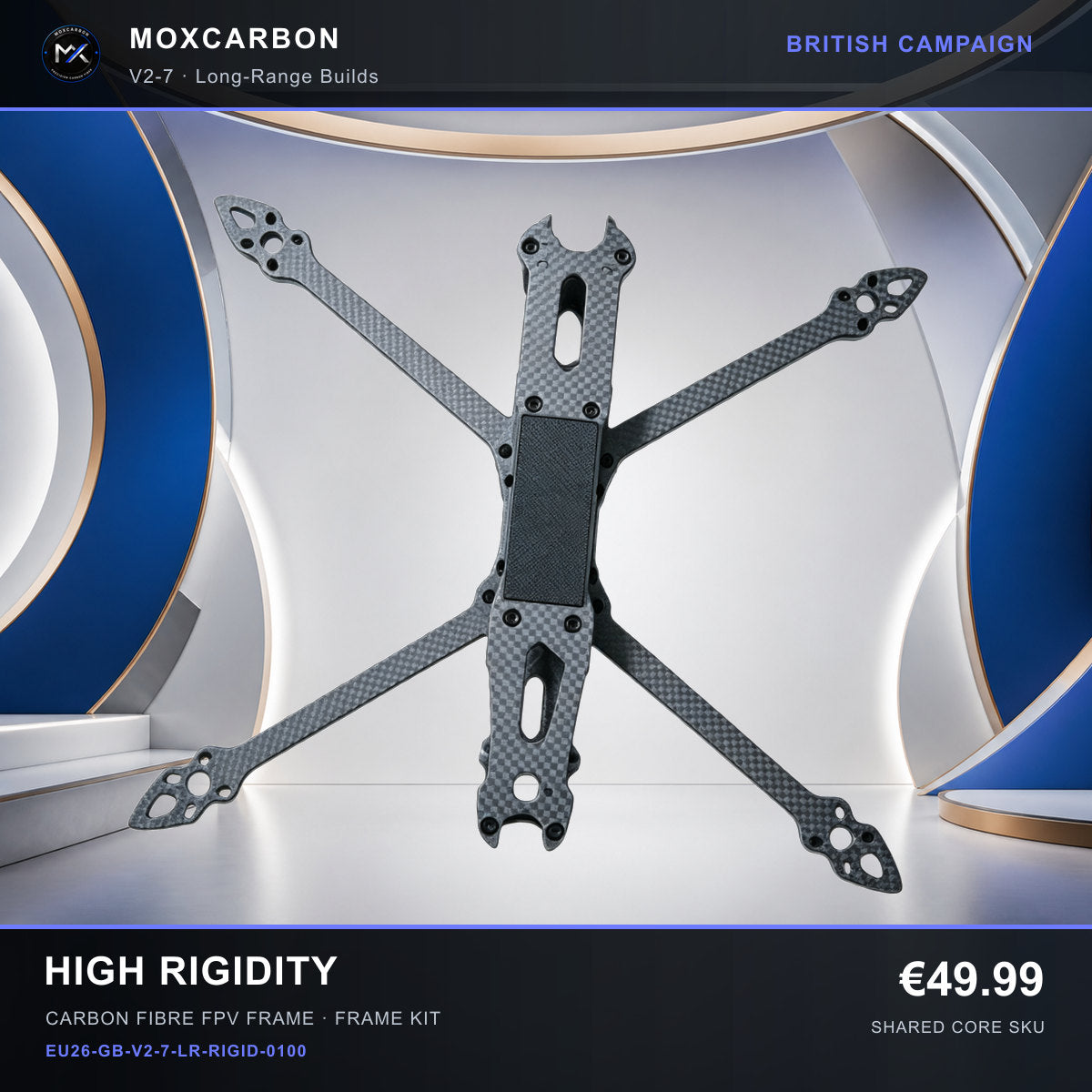 MOX MARK4 V2 7-Inch Carbon Fibre FPV Frame — British High Rigidity 0100 product image