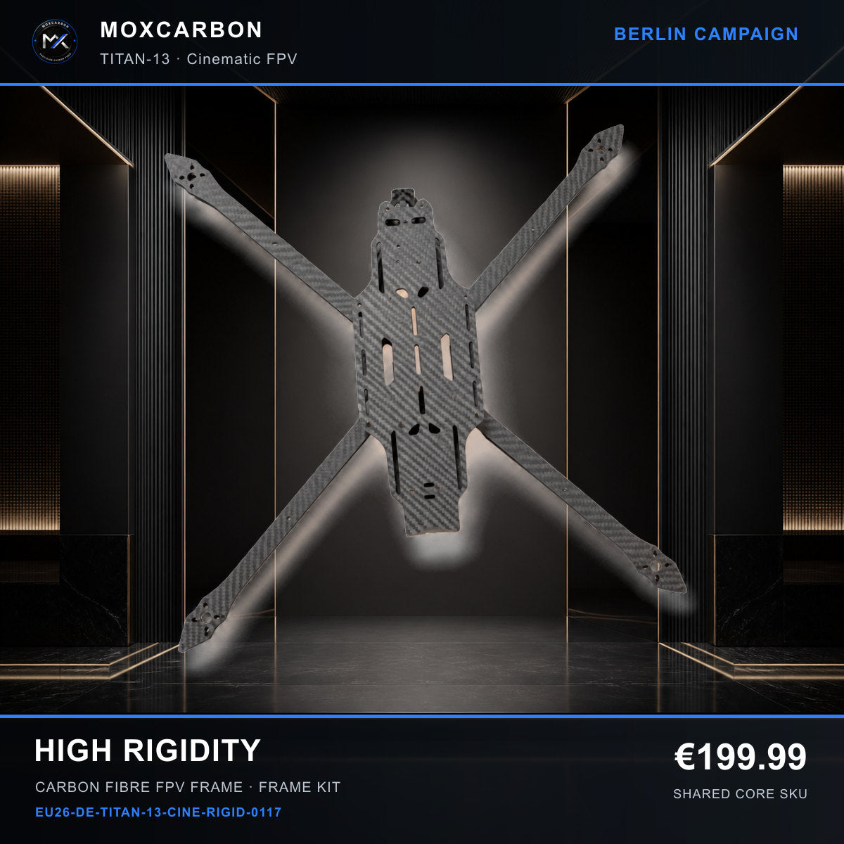MOX MARK4 Titan GOW 13-Inch Carbon Fibre FPV Frame — Berlin High Rigidity 0117 product image