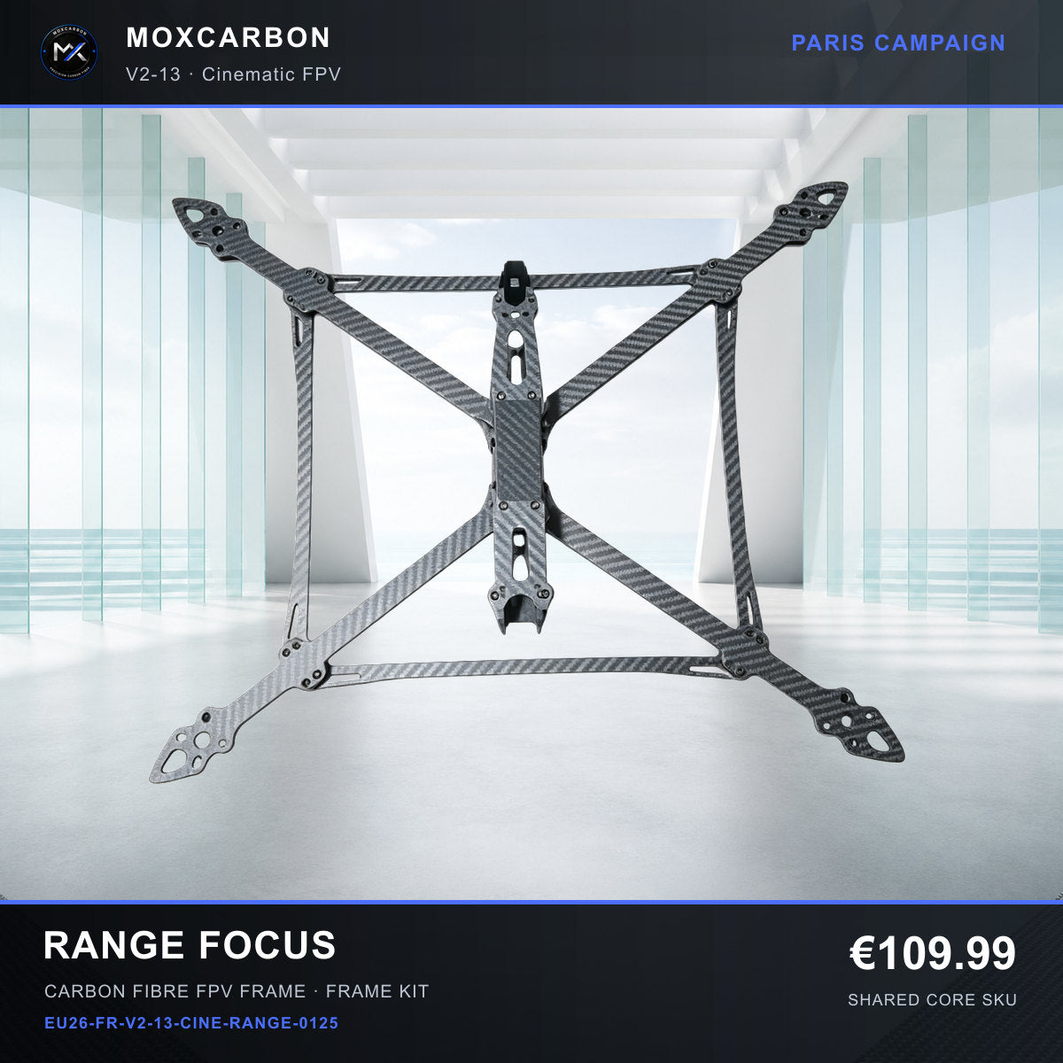 MOX MARK4 V2 13-Inch Carbon Fibre FPV Frame — Paris Range Focus 0125 product image