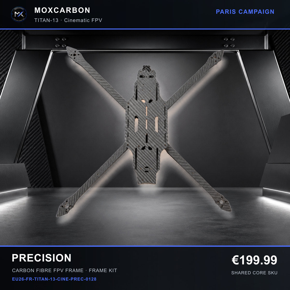 MOX MARK4 Titan GOW 13-Inch Carbon Fibre FPV Frame — Paris Precision 0128 product image