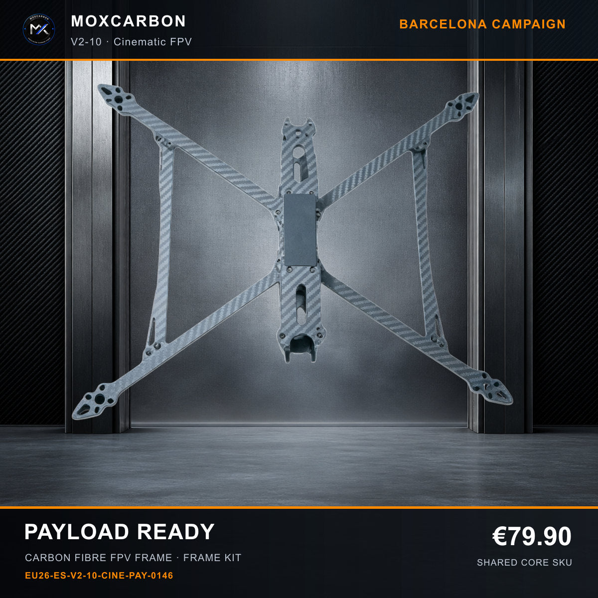 MOX MARK4 V2 10-Inch Carbon Fibre FPV Frame — Barcelona Payload Ready 0146 product image