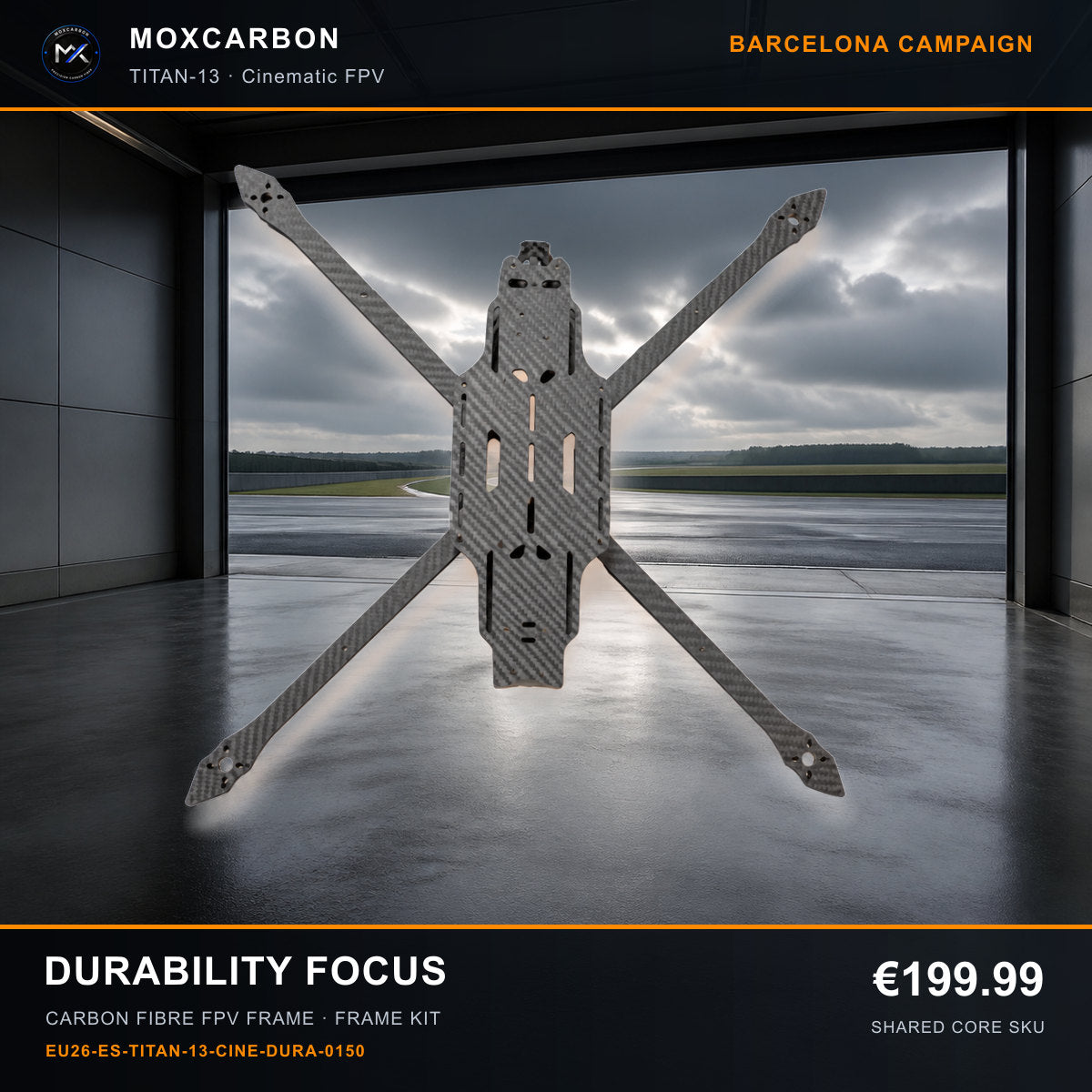 MOX MARK4 Titan GOW 13-Inch Carbon Fibre FPV Frame — Barcelona Durability Focus 0150 product image