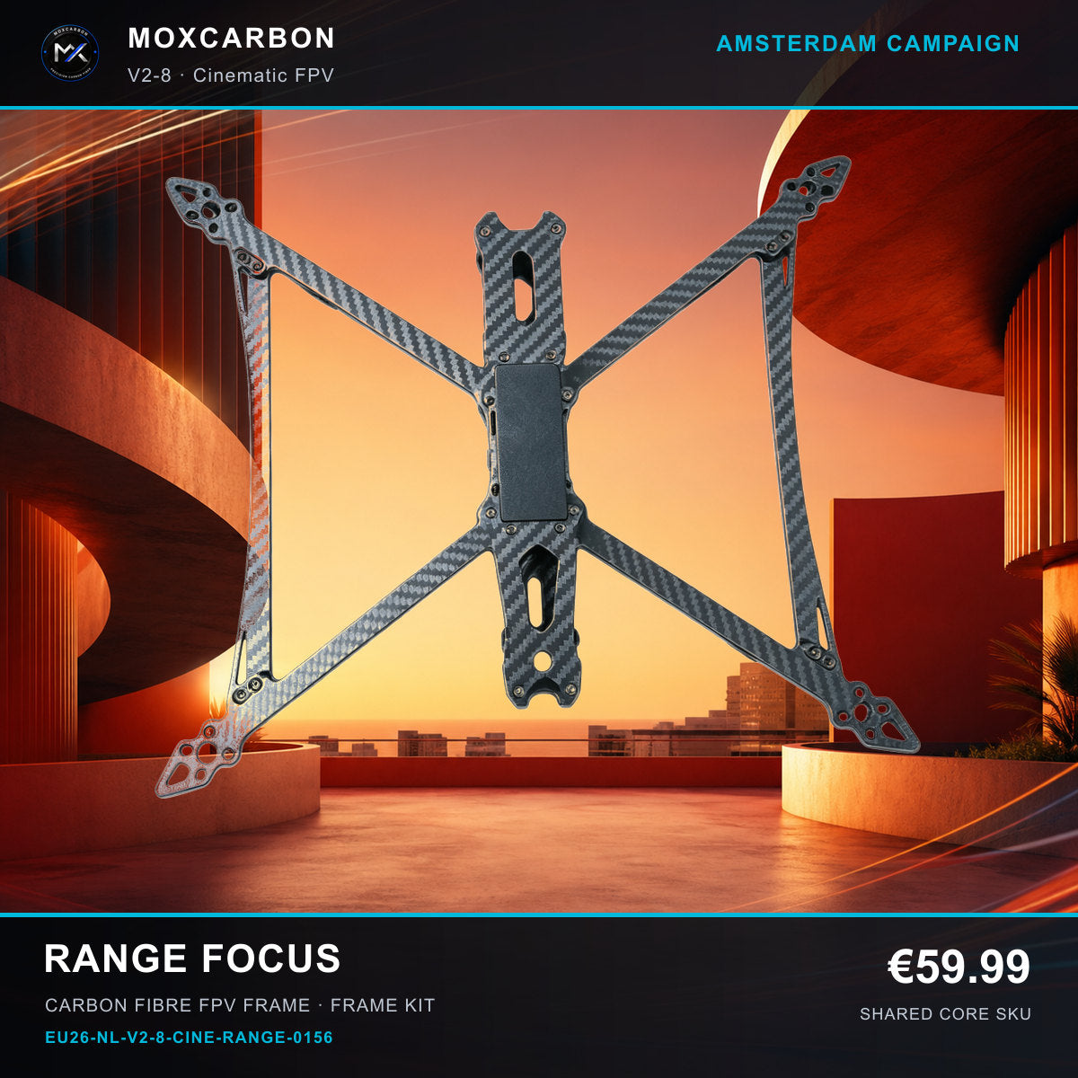 MOX MARK4 V2 8-Inch Carbon Fibre FPV Frame — Amsterdam Range Focus 0156 product image