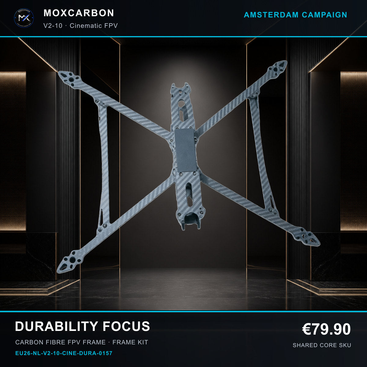 MOX MARK4 V2 10-Inch Carbon Fibre FPV Frame — Amsterdam Durability Focus 0157 product image
