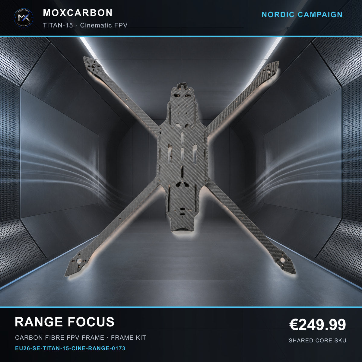 MOX MARK4 Titan GOW 15-Inch Carbon Fibre FPV Frame — Nordic Range Focus 0173 product image