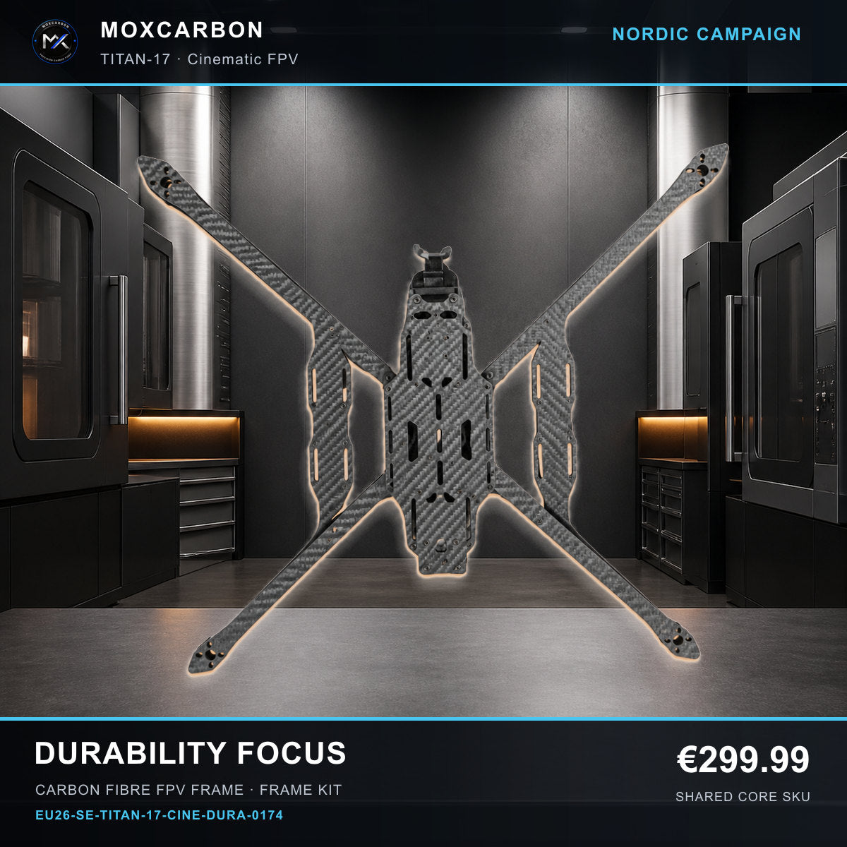 MOX MARK4 Titan GOW 17-Inch Carbon Fibre FPV Frame — Nordic Durability Focus 0174 product image
