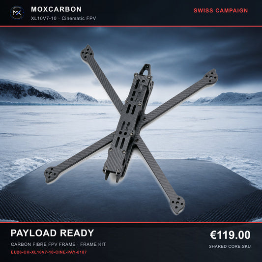 MOX XL10V7 10-Inch Carbon Fibre FPV Frame — Swiss Payload Ready 0187 product image