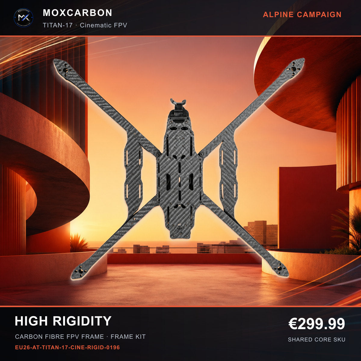 MOX MARK4 Titan GOW 17-Inch Carbon Fibre FPV Frame — Alpine High Rigidity 0196 product image